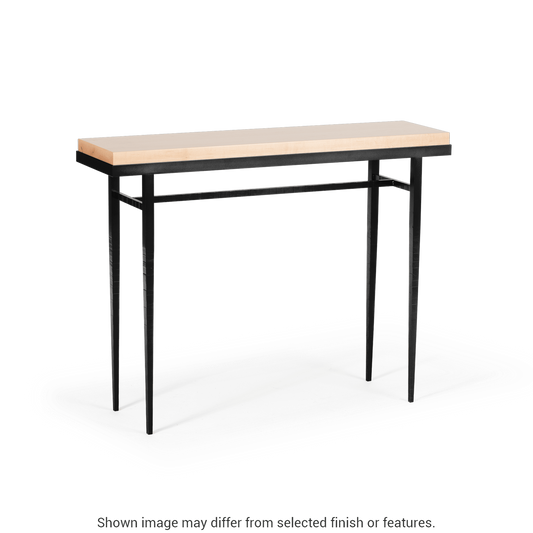 Wick 42" Console Table - Black - Maple Natural Wood Top Accent by Hubbardton Forge