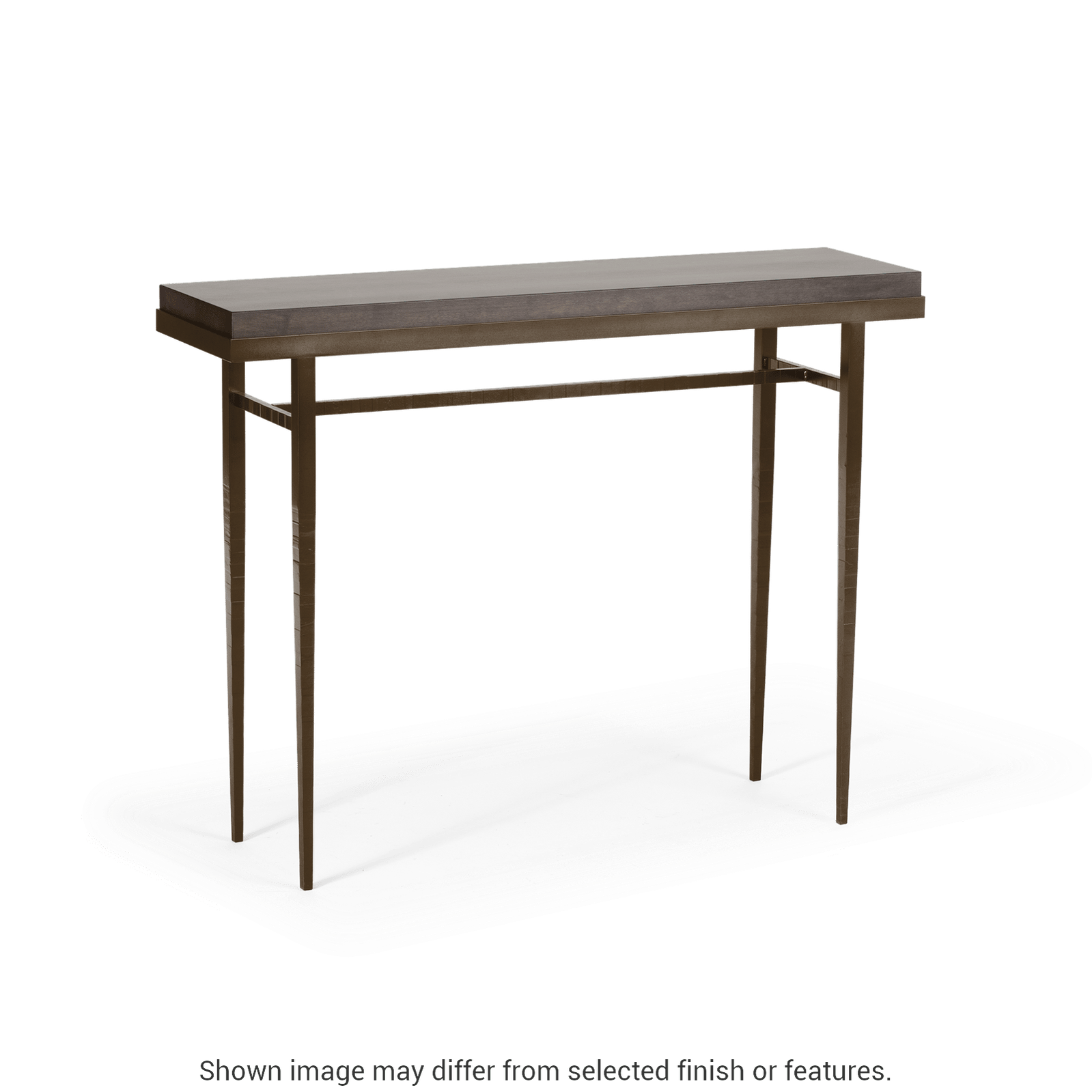 Wick 42" Console Table - Bronze - Maple Espresso Wood Top Accent by Hubbardton Forge