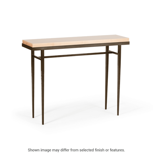 Wick 42" Console Table - Bronze - Maple Natural Wood Top Accent by Hubbardton Forge
