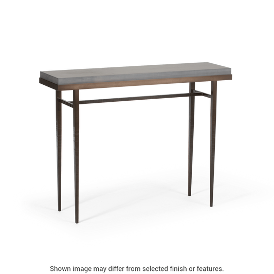 Wick 42" Console Table - Dark Smoke - Maple Grey Wood Top Accent by Hubbardton Forge
