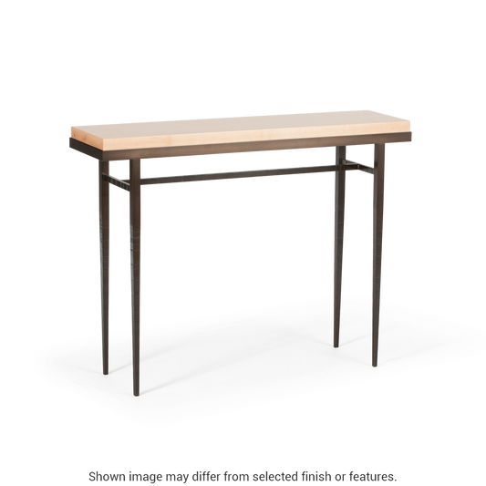 Wick 42" Console Table - Dark Smoke - Maple Natural Wood Top Accent by Hubbardton Forge