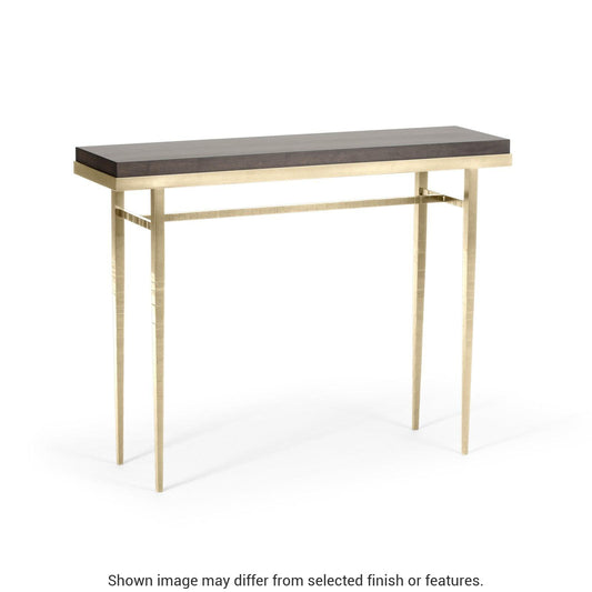 Wick 42" Console Table - Modern Brass - Maple Espresso Wood Top Accent by Hubbardton Forge