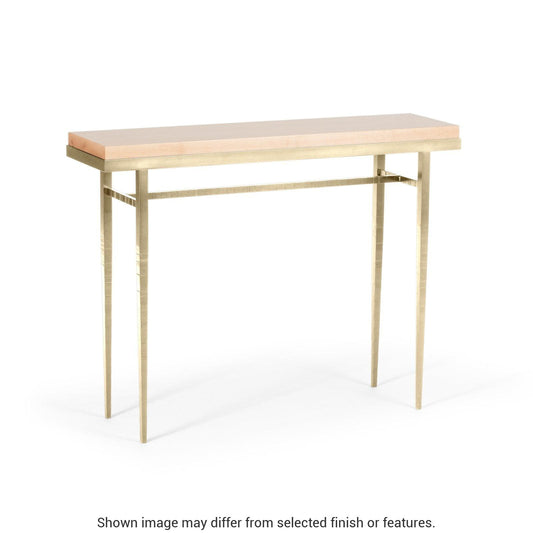 Wick 42" Console Table - Modern Brass - Maple Natural Wood Top Accent by Hubbardton Forge