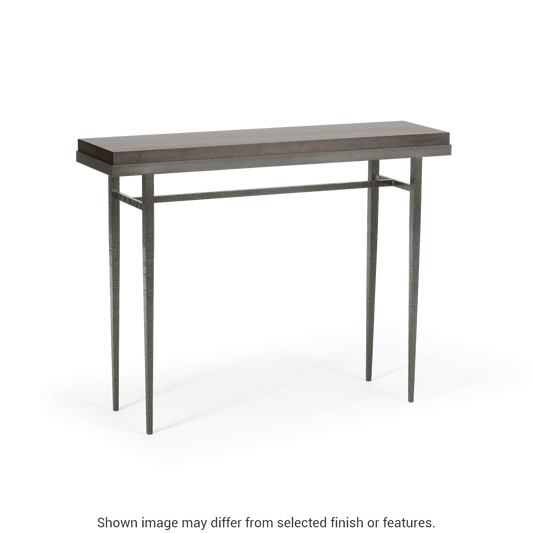 Wick 42" Console Table - Natural Iron - Maple Espresso Wood Top Accent by Hubbardton Forge