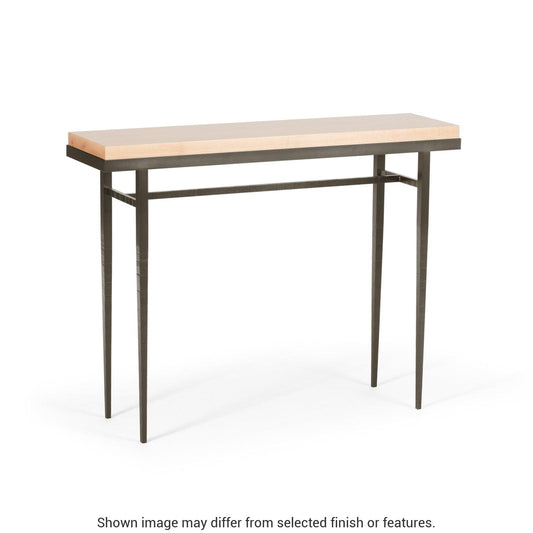 Wick 42" Console Table - Oil Rubbed Bronze - Maple Natural Wood Top Accent by Hubbardton Forge