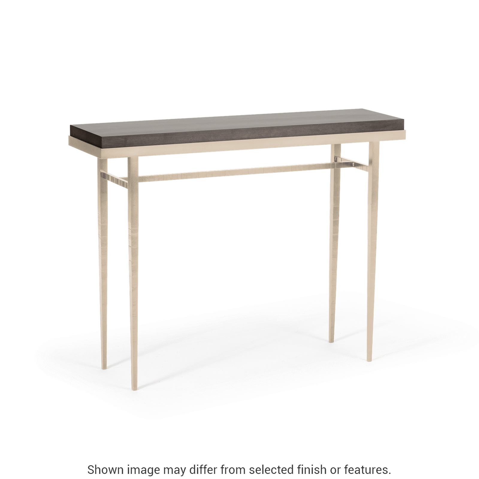 Wick 42" Console Table - Soft Gold - Maple Espresso Wood Top Accent by Hubbardton Forge