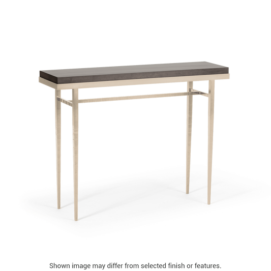 Wick 42" Console Table - Soft Gold - Maple Espresso Wood Top Accent by Hubbardton Forge