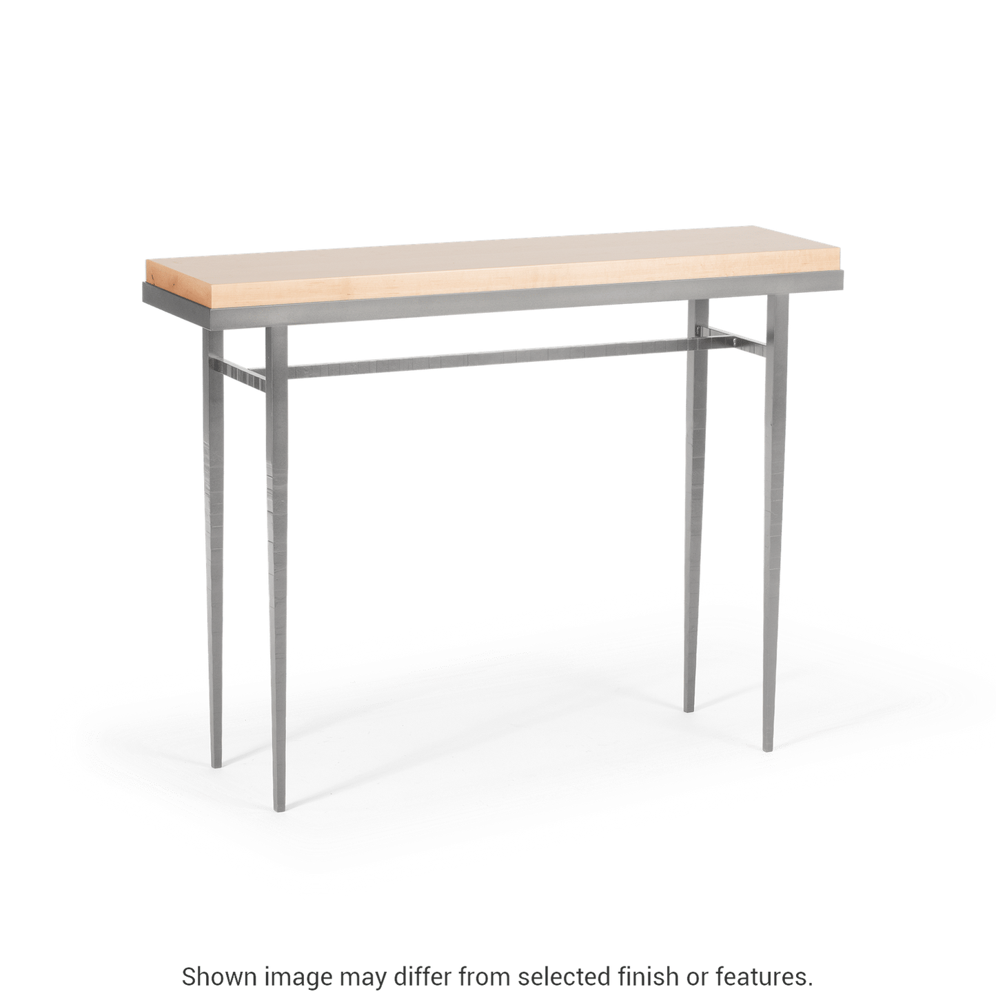 Wick 42" Console Table - Vintage Platinum - Maple Natural Wood Top Accent by Hubbardton Forge