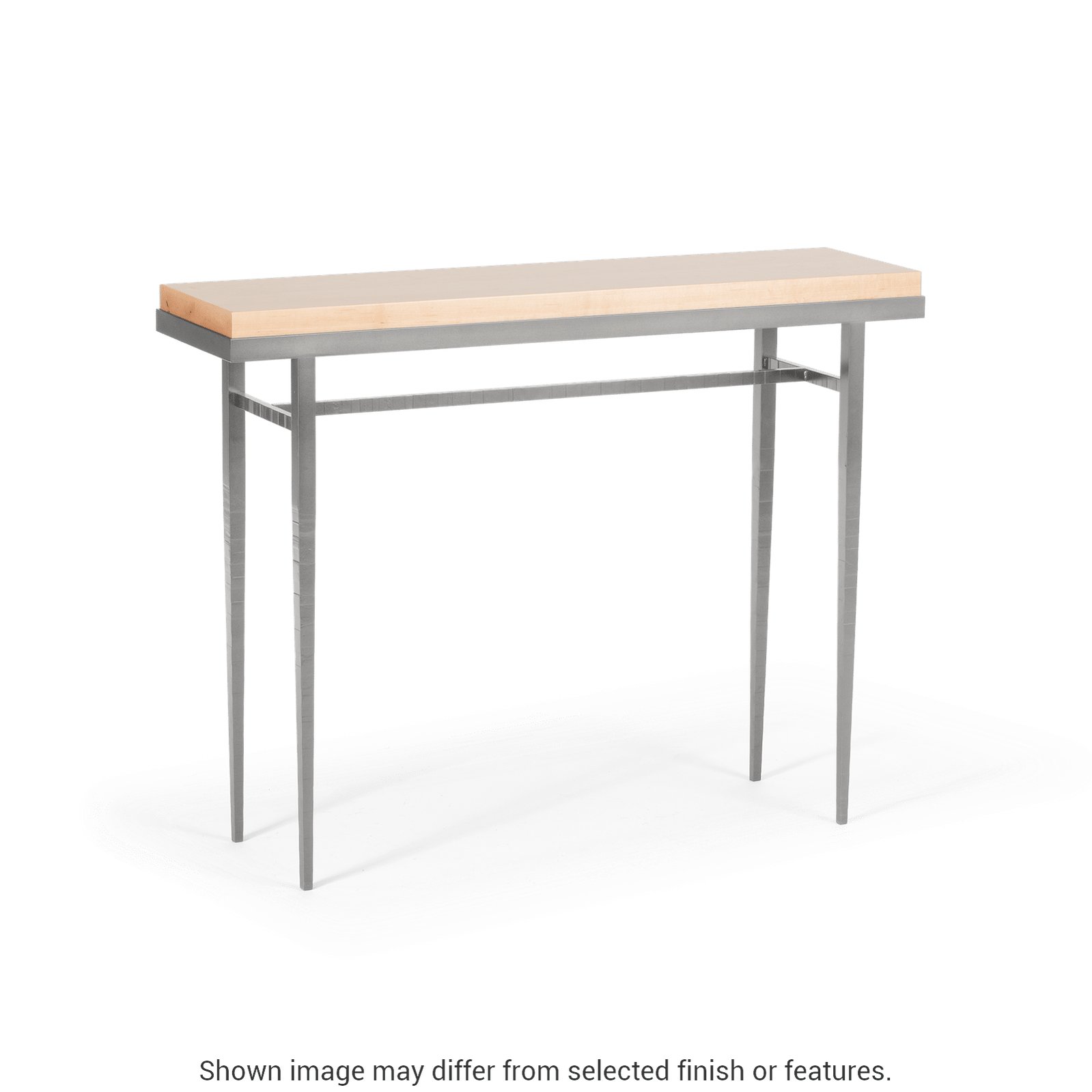 Wick 42" Console Table - Vintage Platinum - Maple Natural Wood Top Accent by Hubbardton Forge