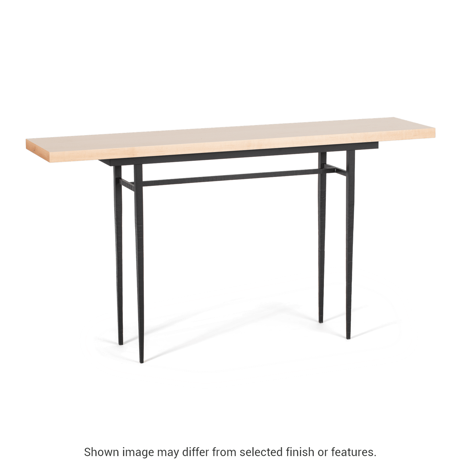 Wick 60" Console Table - Black - Maple Natural Wood Top Accent by Hubbardton Forge