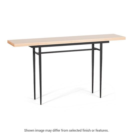 Wick 60" Console Table - Black - Maple Natural Wood Top Accent by Hubbardton Forge