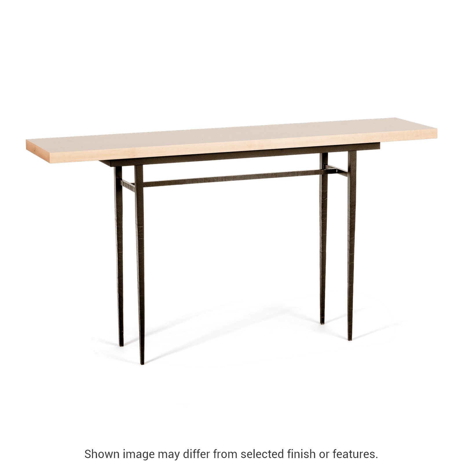 Wick 60" Console Table - Bronze - Maple Natural Wood Top Accent by Hubbardton Forge