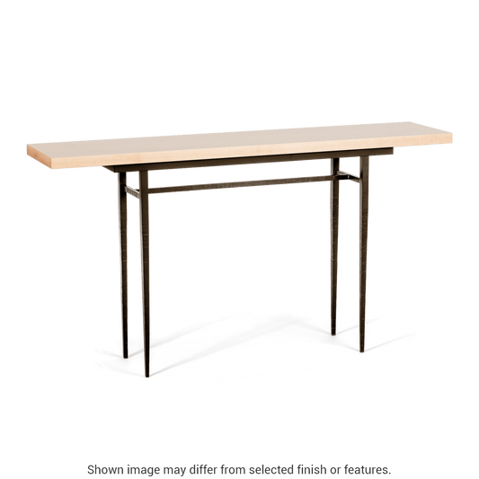 Wick 60" Console Table - Bronze - Maple Natural Wood Top Accent by Hubbardton Forge