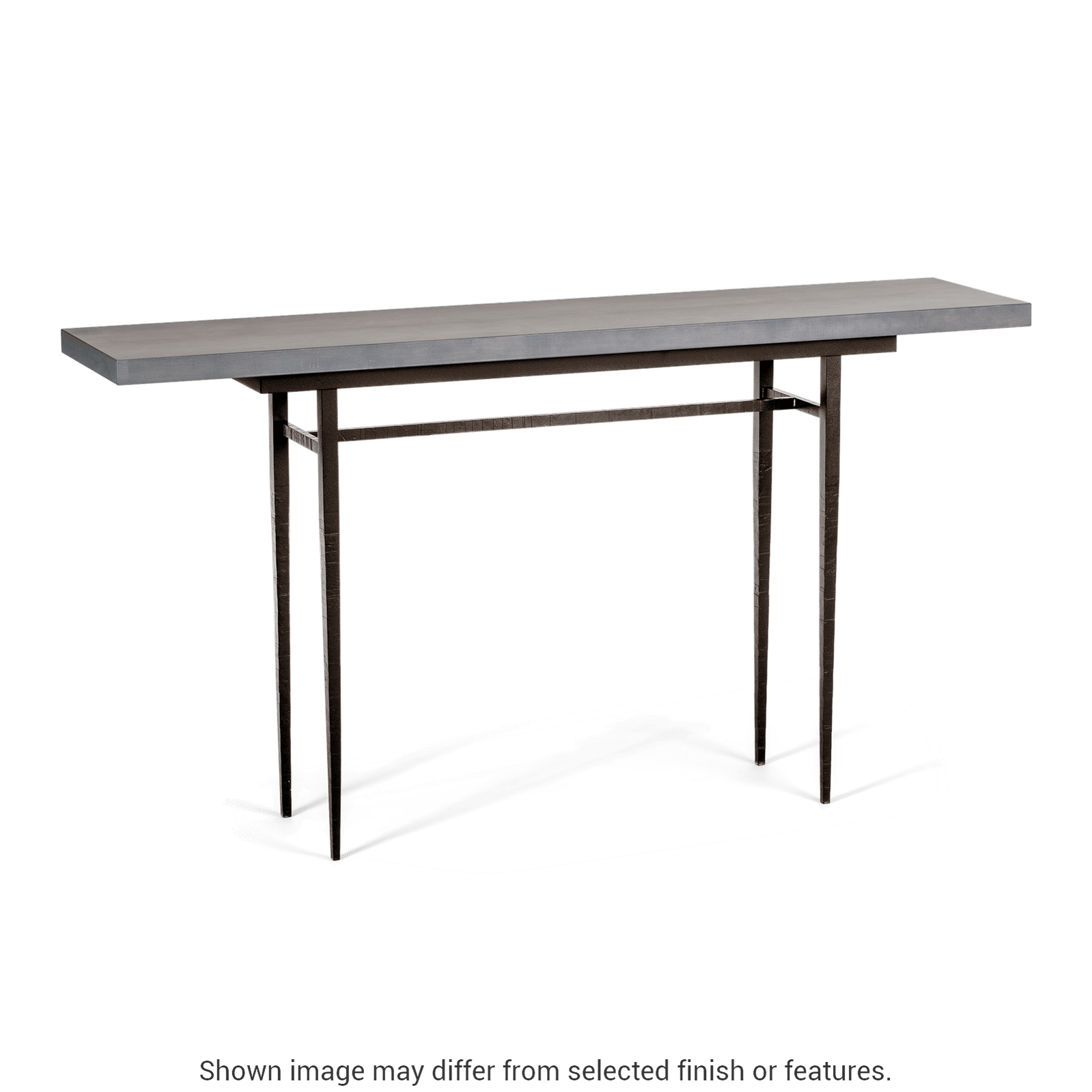 Wick 60" Console Table - Dark Smoke - Maple Grey Wood Top Accent by Hubbardton Forge