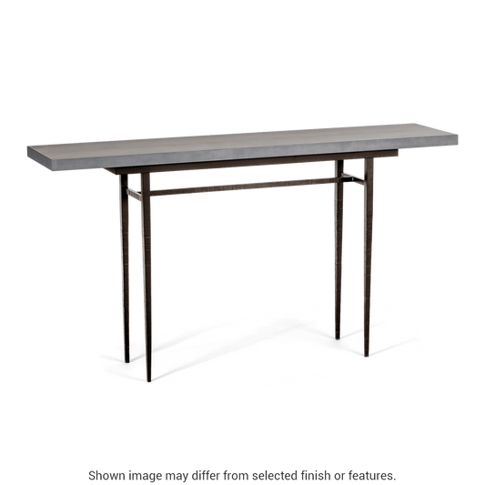 Wick 60" Console Table - Dark Smoke - Maple Grey Wood Top Accent by Hubbardton Forge