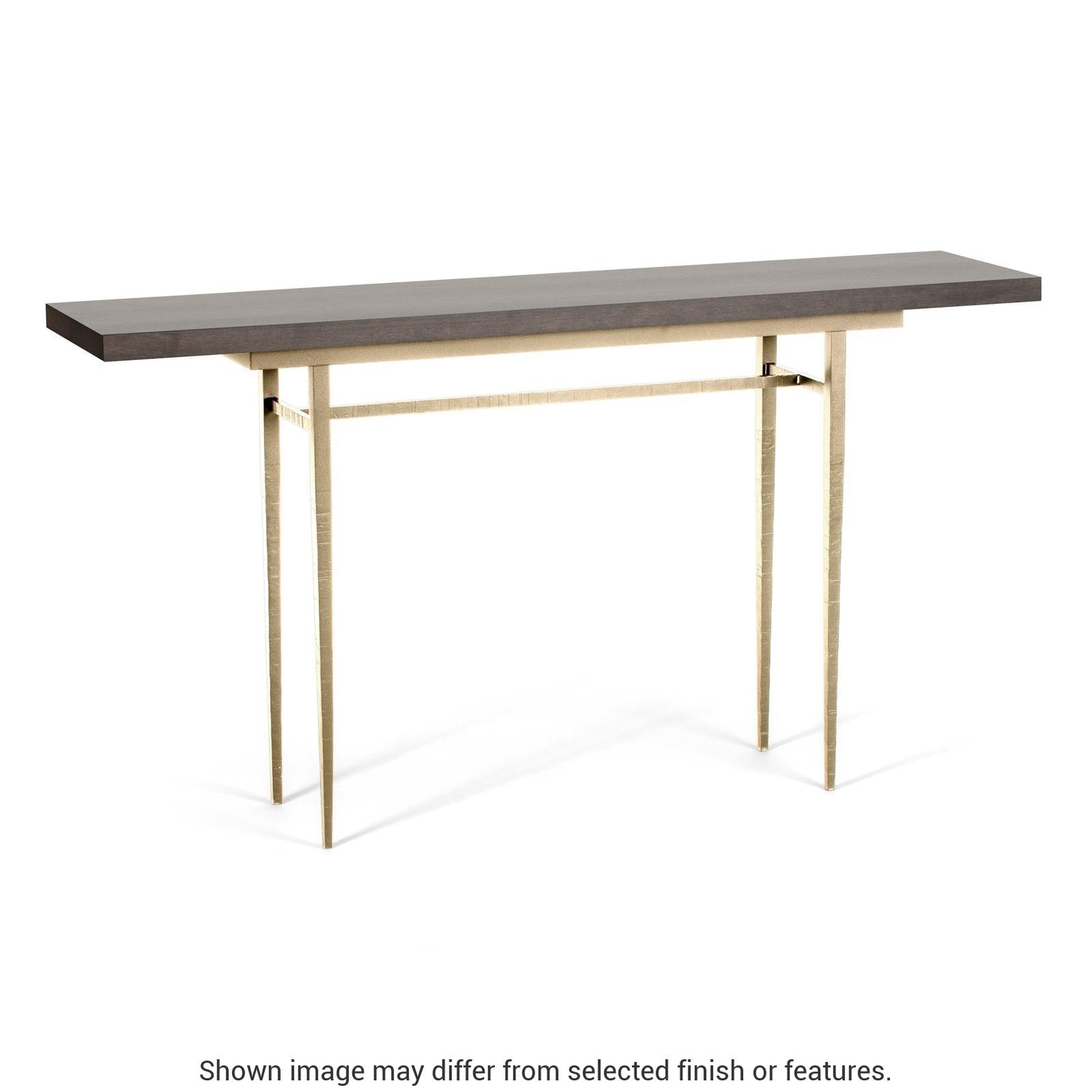 Wick 60" Console Table - Modern Brass - Maple Espresso Wood Top Accent by Hubbardton Forge