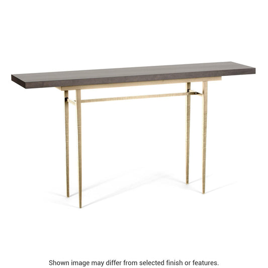 Wick 60" Console Table - Modern Brass - Maple Espresso Wood Top Accent by Hubbardton Forge