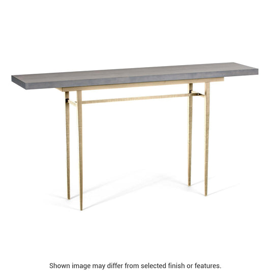 Wick 60" Console Table - Modern Brass - Maple Grey Wood Top Accent by Hubbardton Forge