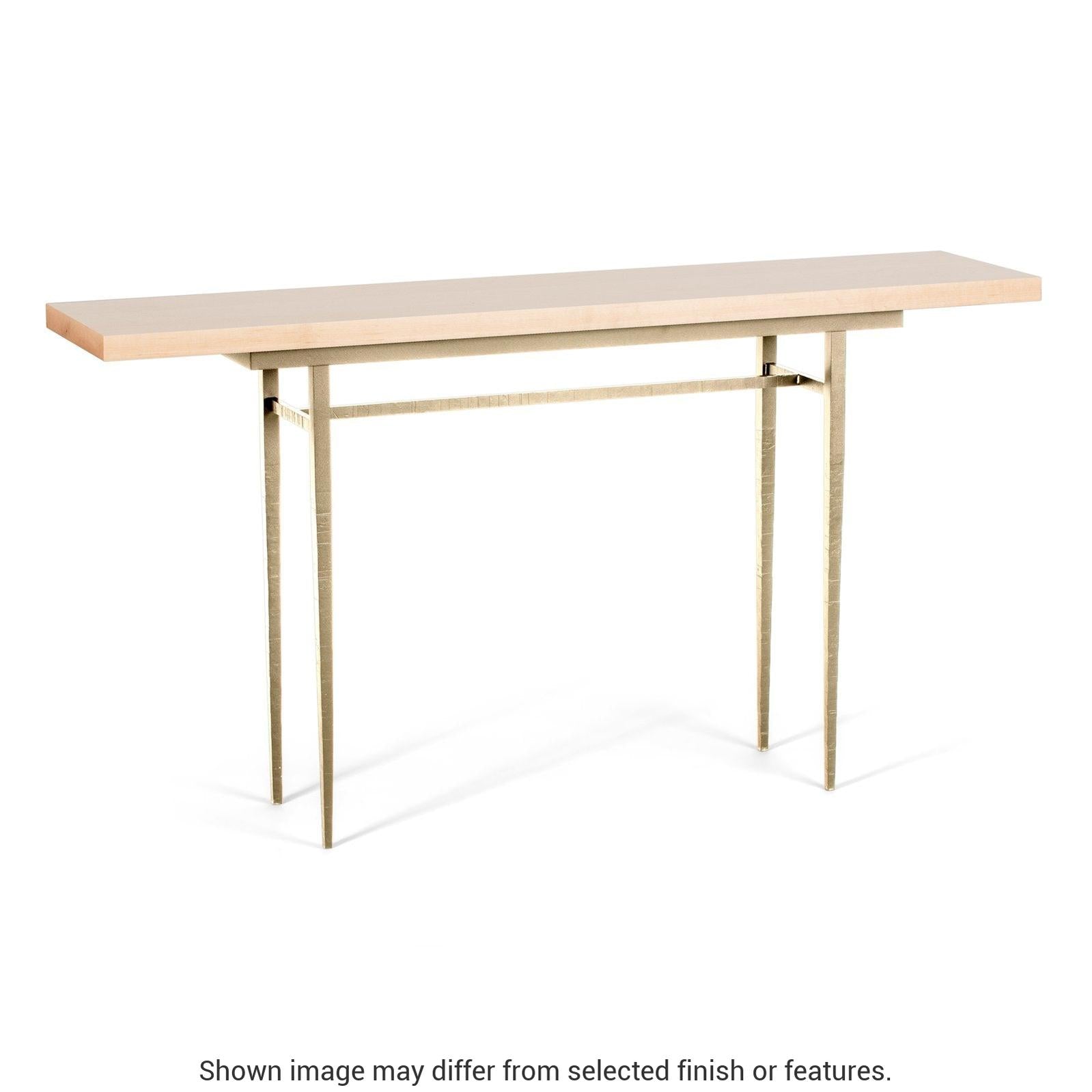 Wick 60" Console Table - Modern Brass - Maple Natural Wood Top Accent by Hubbardton Forge