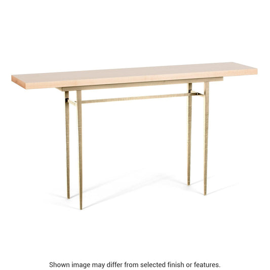 Wick 60" Console Table - Modern Brass - Maple Natural Wood Top Accent by Hubbardton Forge