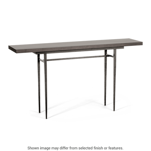 Wick 60" Console Table - Natural Iron - Maple Espresso Wood Top Accent by Hubbardton Forge