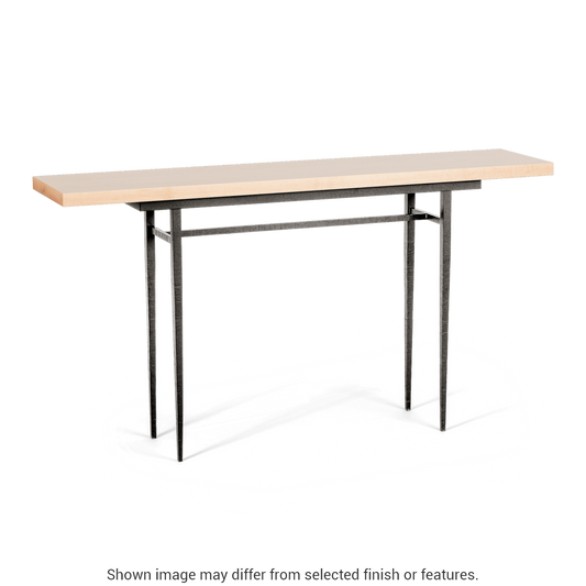 Wick 60" Console Table - Natural Iron - Maple Natural Wood Top Accent by Hubbardton Forge