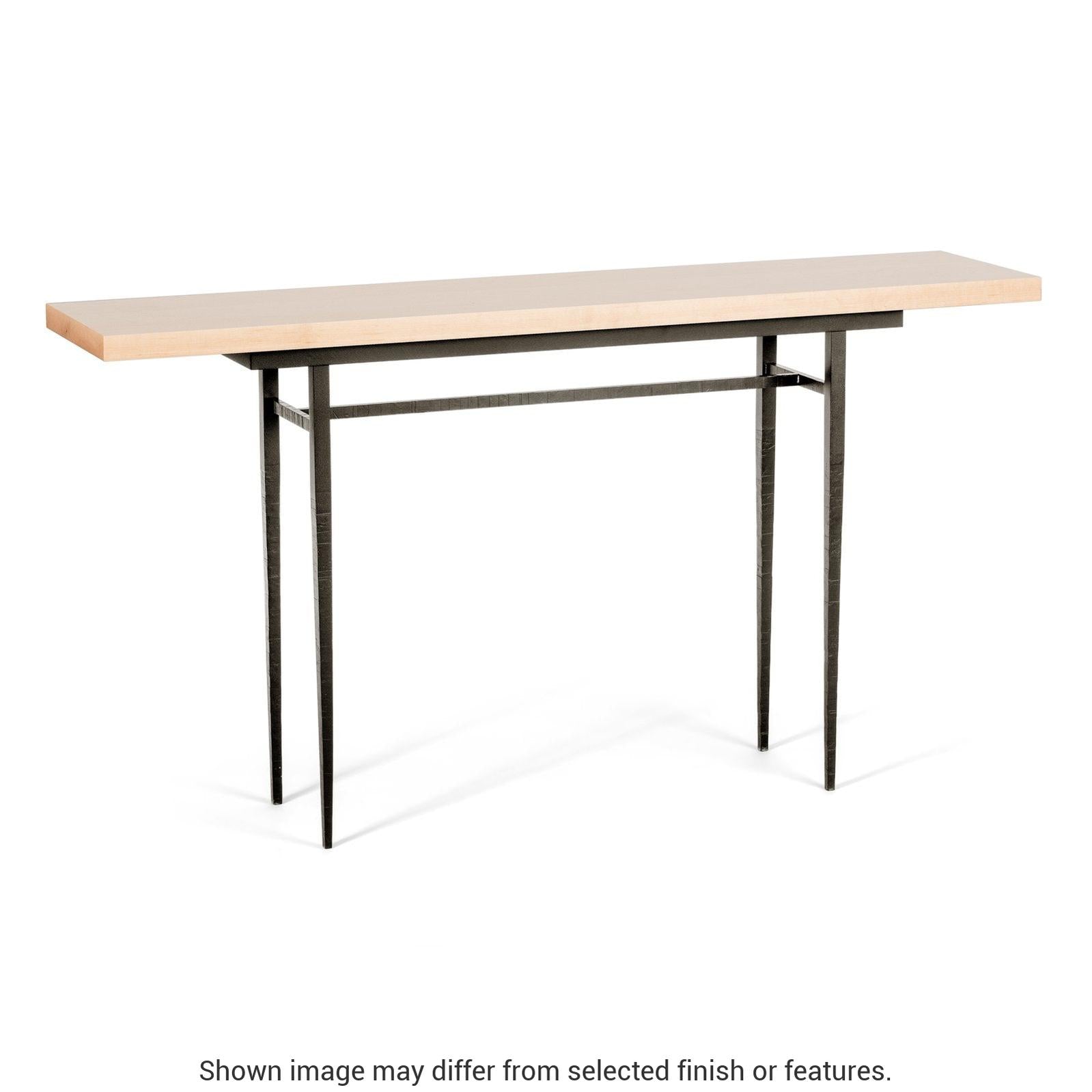 Wick 60" Console Table - Oil Rubbed Bronze - Maple Natural Wood Top Accent by Hubbardton Forge