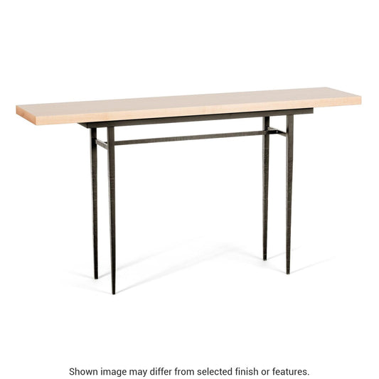Wick 60" Console Table - Oil Rubbed Bronze - Maple Natural Wood Top Accent by Hubbardton Forge