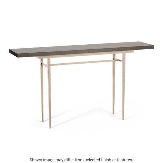 Wick 60" Console Table - Soft Gold - Maple Espresso Wood Top Accent by Hubbardton Forge