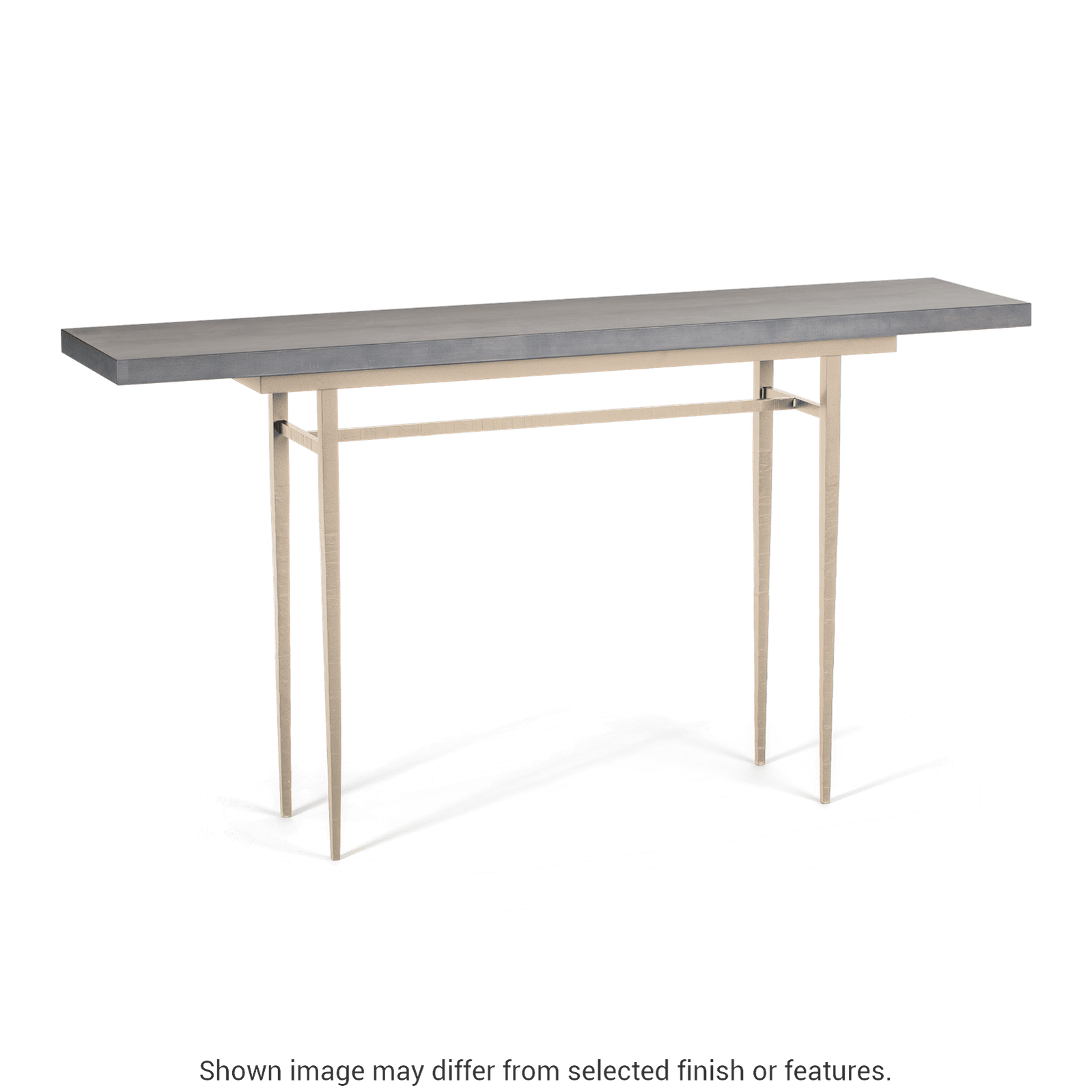 Wick 60" Console Table - Soft Gold - Maple Grey Wood Top Accent by Hubbardton Forge