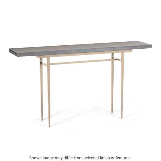 Wick 60" Console Table - Soft Gold - Maple Grey Wood Top Accent by Hubbardton Forge