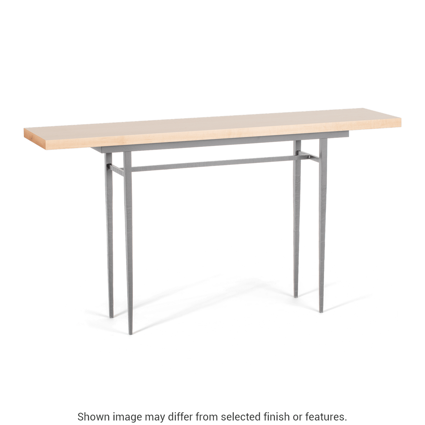 Wick 60" Console Table - Vintage Platinum - Maple Natural Wood Top Accent by Hubbardton Forge