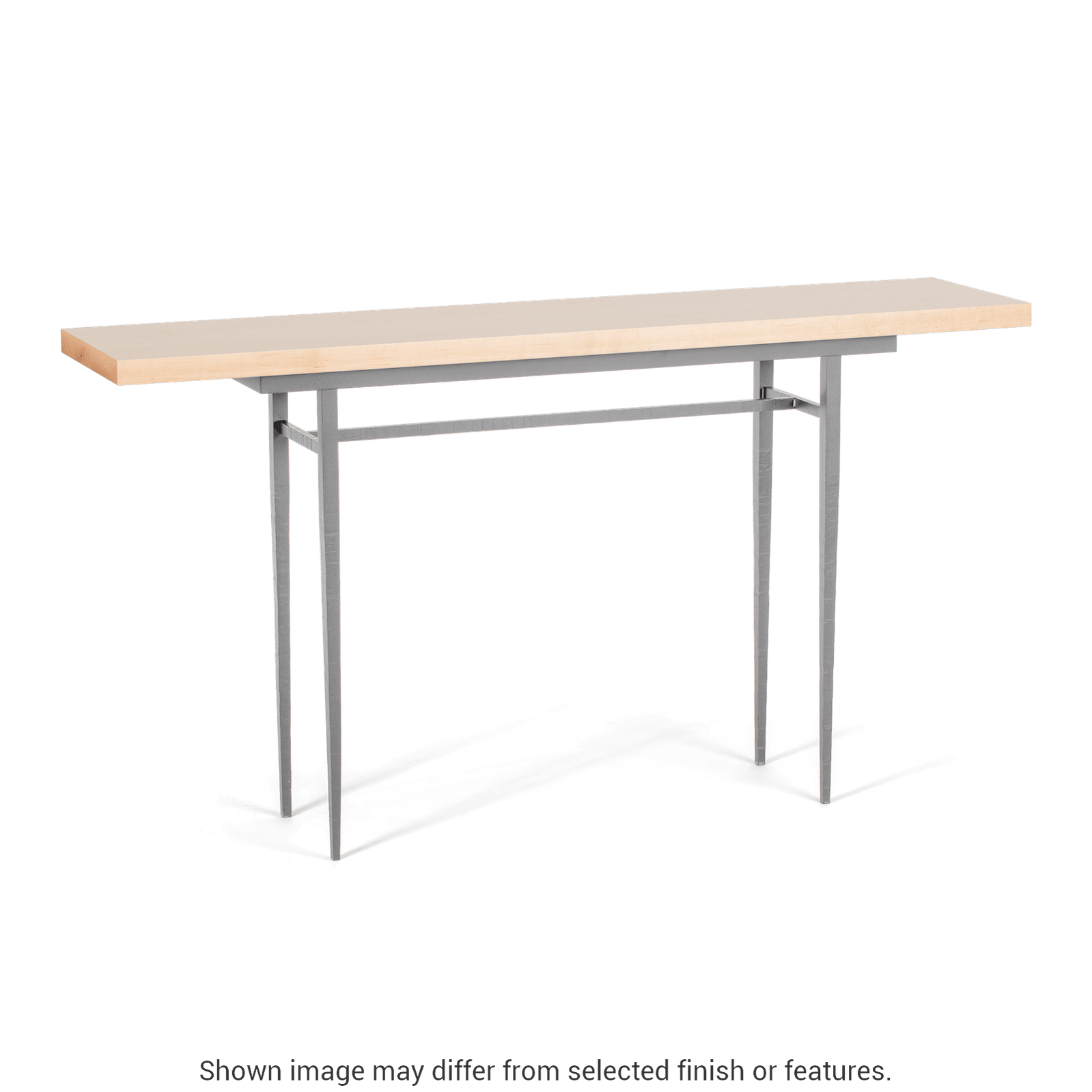 Wick 60" Console Table - Vintage Platinum - Maple Natural Wood Top Accent by Hubbardton Forge