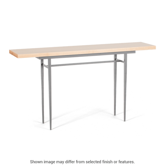 Wick 60" Console Table - Vintage Platinum - Maple Natural Wood Top Accent by Hubbardton Forge