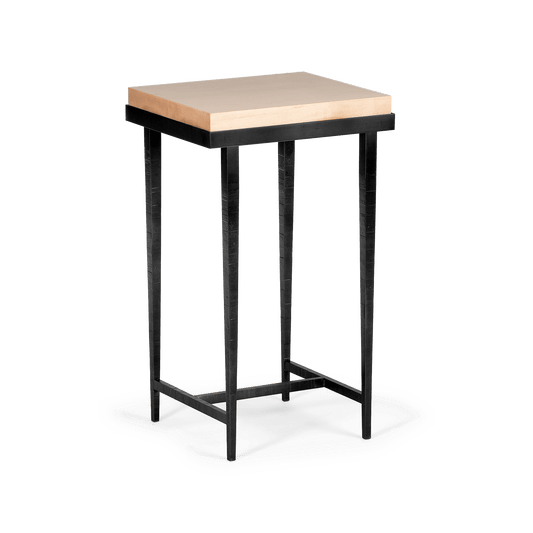 Wick Side Table - Black - Maple Natural Wood Top Accent by Hubbardton Forge