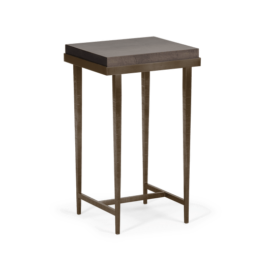 Wick Side Table - Bronze - Maple Espresso Wood Top Accent by Hubbardton Forge