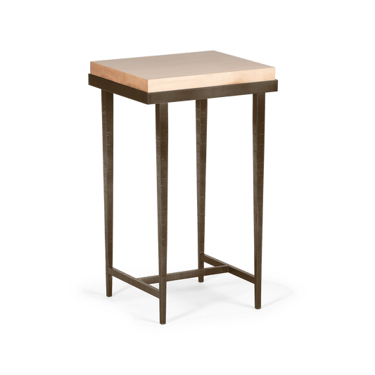 Wick Side Table - Bronze - Maple Natural Wood Top Accent by Hubbardton Forge
