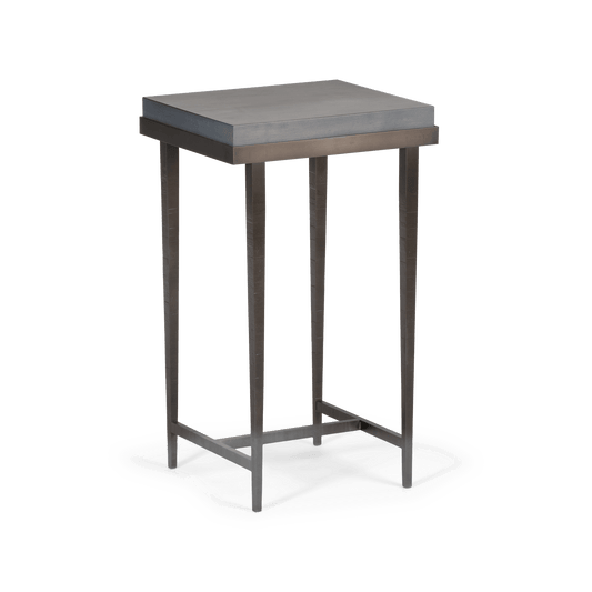 Wick Side Table - Dark Smoke - Maple Grey Wood Top Accent by Hubbardton Forge