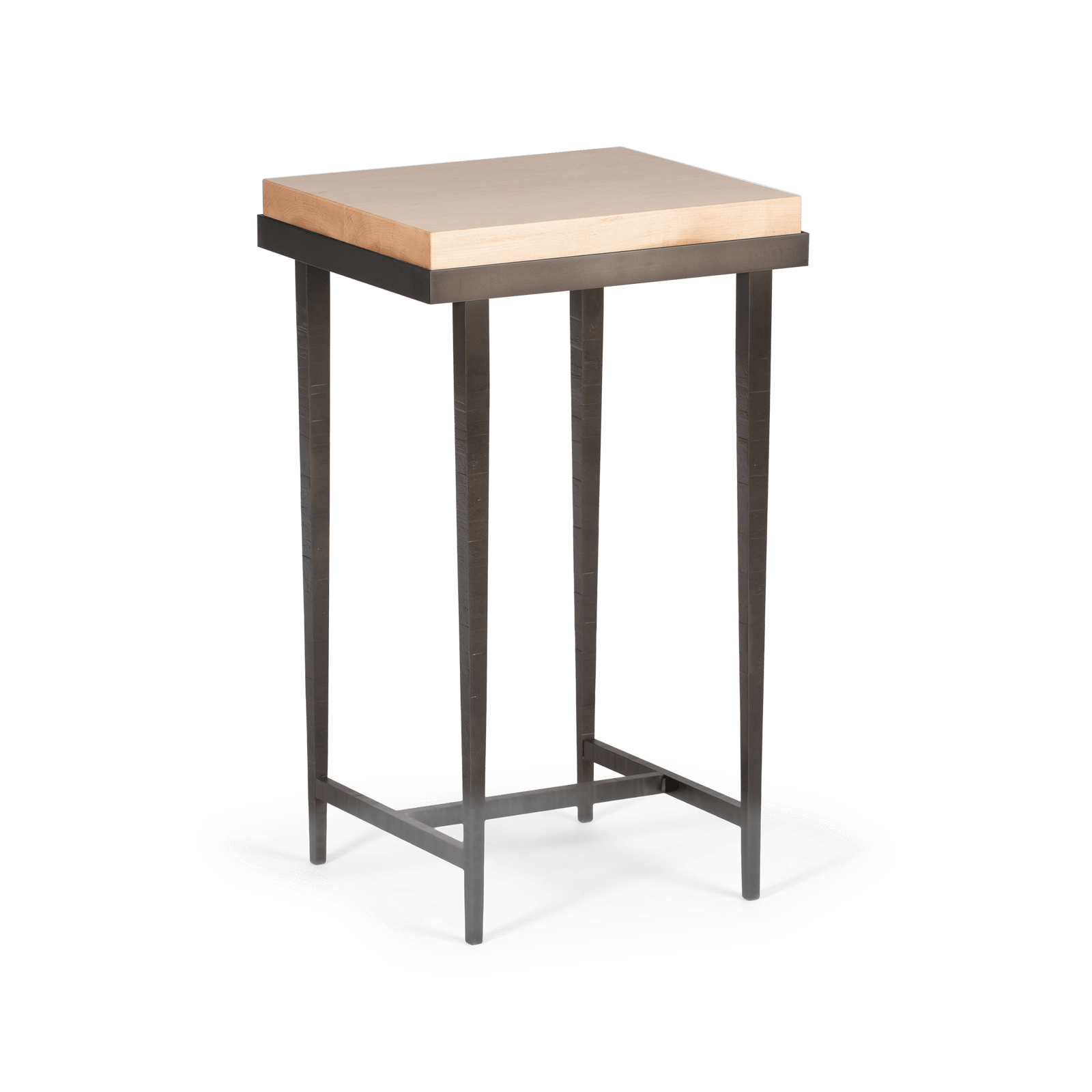 Wick Side Table - Dark Smoke - Maple Natural Wood Top Accent by Hubbardton Forge