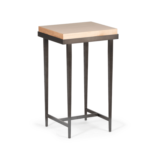Wick Side Table - Dark Smoke - Maple Natural Wood Top Accent by Hubbardton Forge