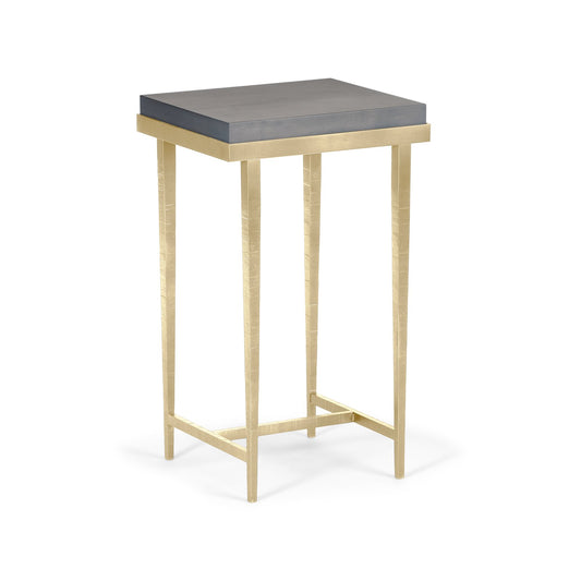 Wick Side Table - Modern Brass - Maple Grey Wood Top Accent by Hubbardton Forge
