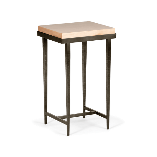 Wick Side Table - Oil Rubbed Bronze - Maple Natural Wood Top Accent by Hubbardton Forge