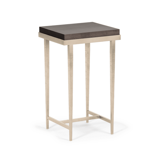 Wick Side Table - Soft Gold - Maple Espresso Wood Top Accent by Hubbardton Forge
