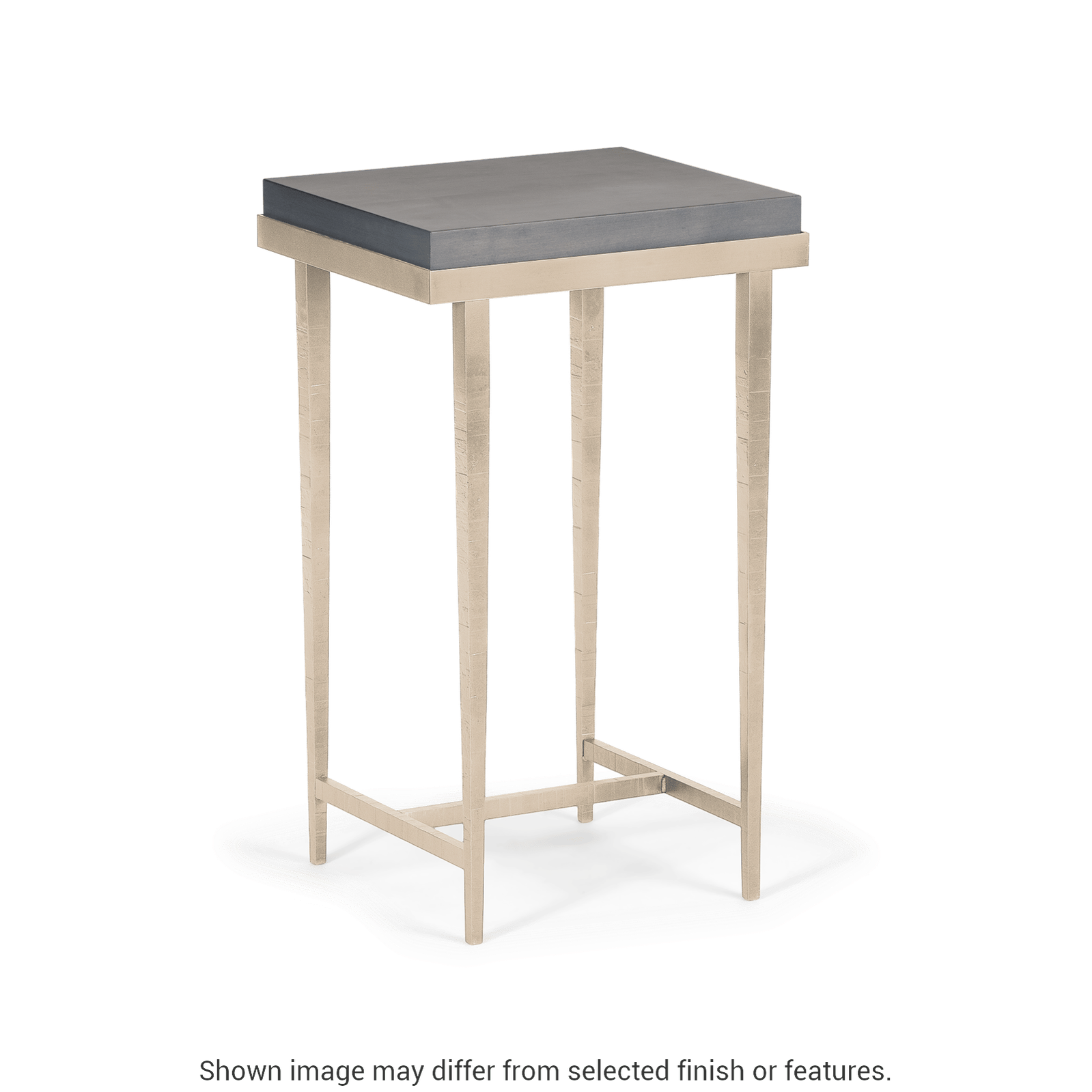 Wick Side Table - Soft Gold - Maple Grey Wood Top Accent by Hubbardton Forge