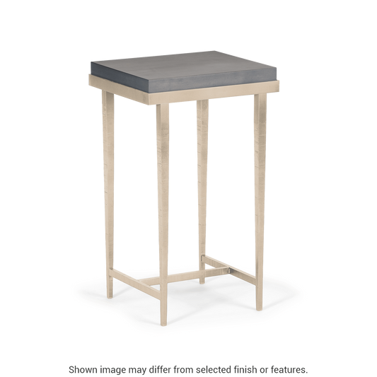 Wick Side Table - Soft Gold - Maple Grey Wood Top Accent by Hubbardton Forge