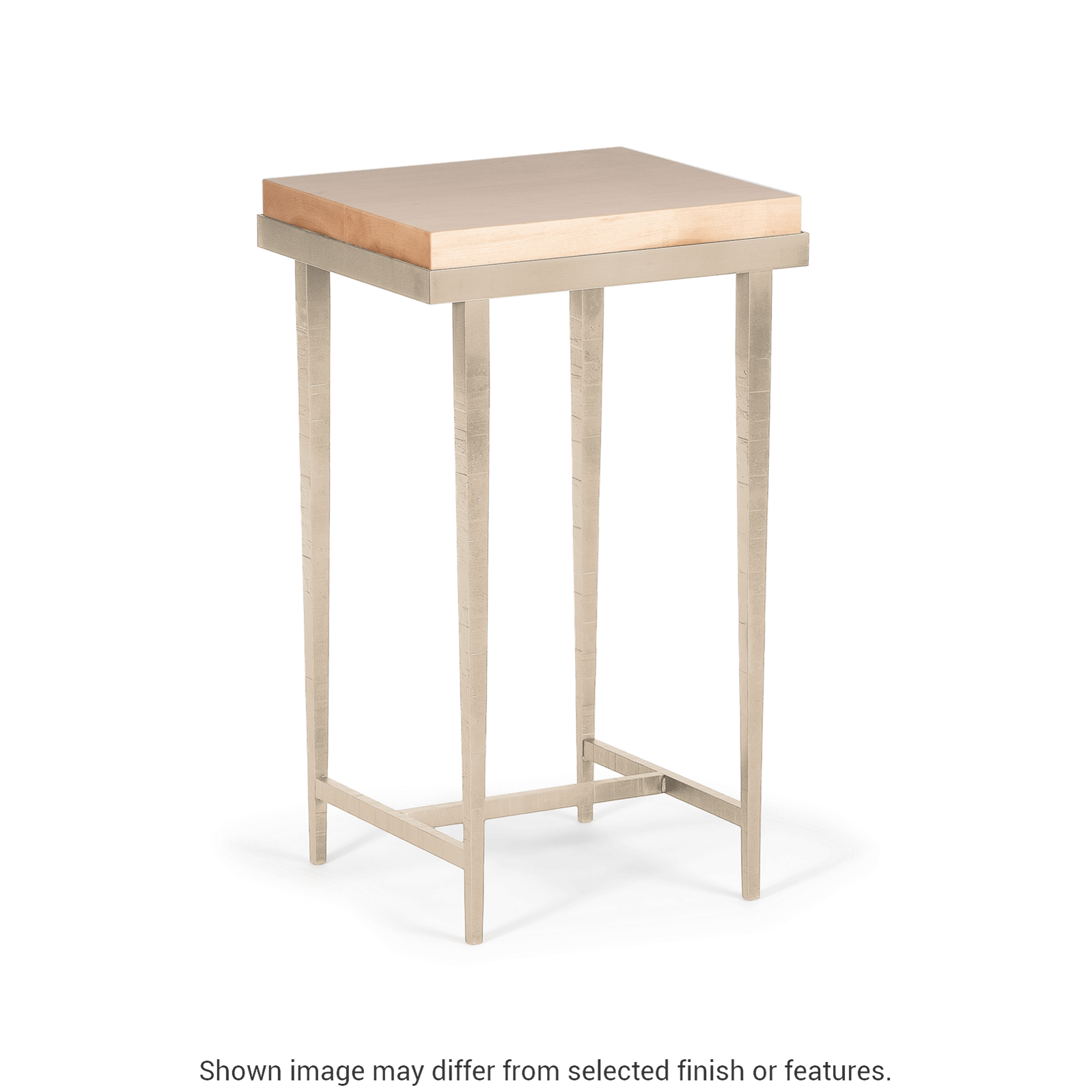 Wick Side Table - Soft Gold - Maple Natural Wood Top Accent by Hubbardton Forge