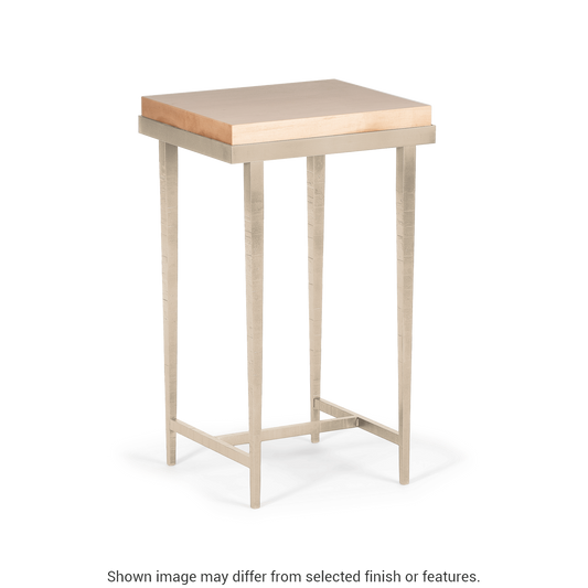 Wick Side Table - Soft Gold - Maple Natural Wood Top Accent by Hubbardton Forge