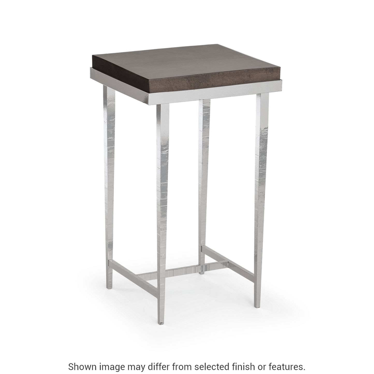 Wick Side Table - Sterling - Maple Espresso Wood Top Accent by Hubbardton Forge