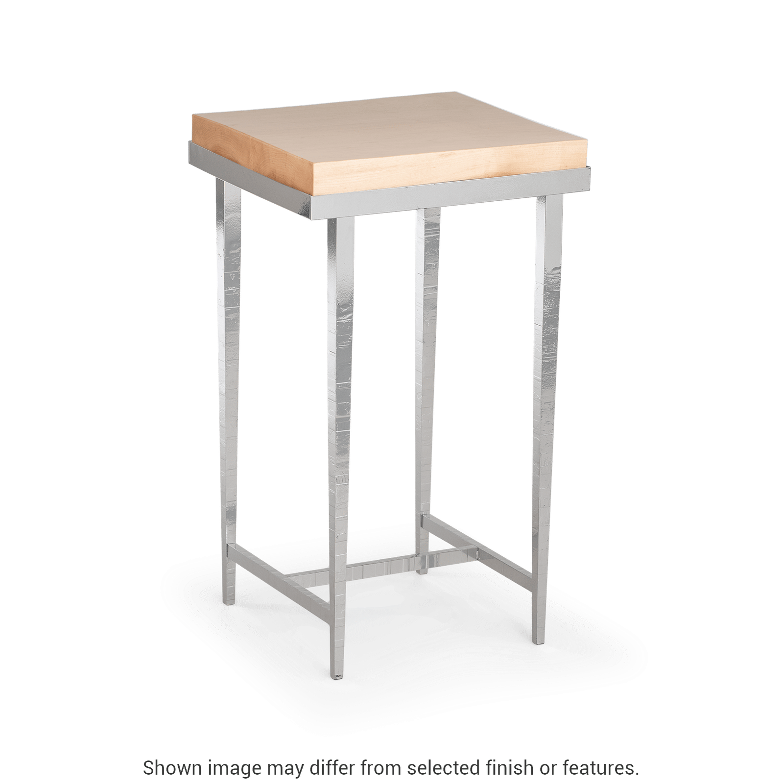 Wick Side Table - Sterling - Maple Natural Wood Top Accent by Hubbardton Forge