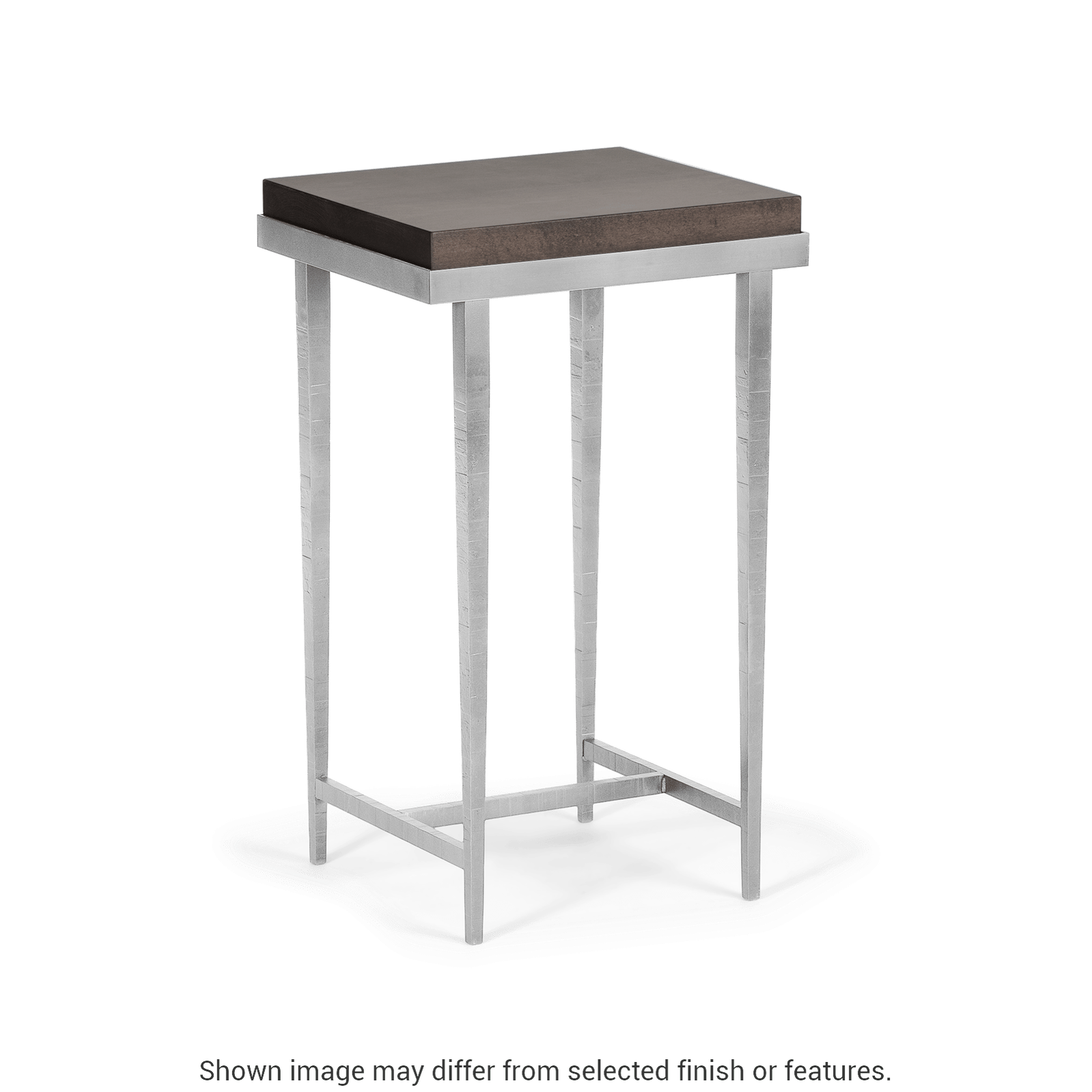 Wick Side Table - Vintage Platinum - Maple Espresso Wood Top Accent by Hubbardton Forge